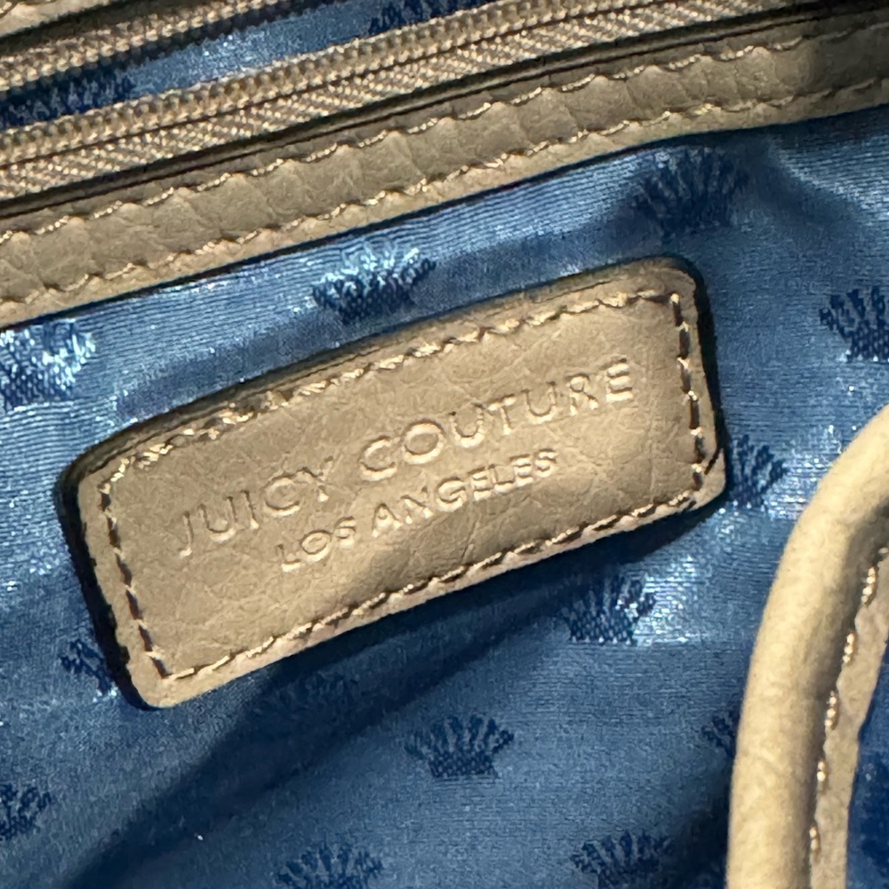 Juicy Couture Gray Leather with Royal Blue Interior Shoulder Purse - Picture 7 of 15